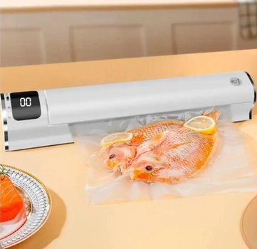 Вакууматор для продуктов с дисплеем Type-C USB Кухонный вакуумный упаковщик 120 Вт Аппарат для вакуумной упаковки + набор пакетов в подарок