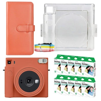 Подарунковий набір камера миттєвого друку Fujifilm Instax Square SQ1 Terracotta Orange / Чохол прозорий / Фотоальбом (80 фото) / Фотопапір (100 знімків)