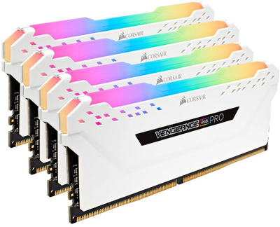 Pamięć RAM Corsair DDR4-3200 32768MB PC4-25600 (Kit of 4x8192) Vengeance RGB Pro White (CMW32GX4M4C3200C16W)