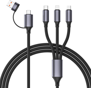 Кабель Cablexpert USB Type A, USB Type-C - USB Type-C, micro-USB, Apple Lightning 1.5 м Чорний (CC-USB2S-ACM31-1.5M)