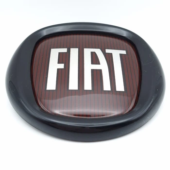 Эмблема логотип Fiat 95 мм передняя (чёрный, глянец)