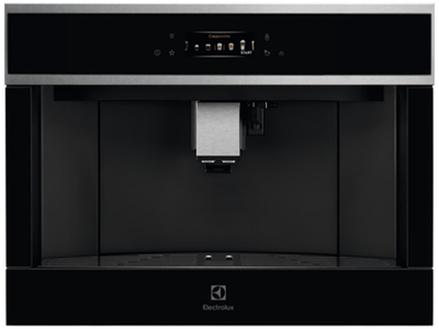 Кавомашина Electrolux вбудована, 2,5л, зерно+мелена, автомат.капуч, дисплей, сернор.керування, підсвітка, чорний (EBC85X)