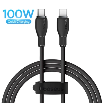Кабель Type-C на Type-C Baseus Pudding Series Fast Chargingf Data Cable (1,2m, 100W, 5A, 480 Mbps). Black