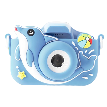 Дитячий фотоапарат ET015 WHALE VGA 480p/MicroSD/Type-C/Blue (00000010439)
