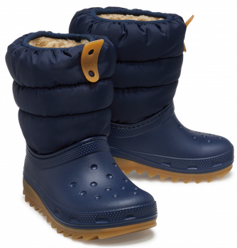 Дитячі зимові чоботи Crocs Classic Neo Puff Boot Т 24 Синій/коричневий 207683