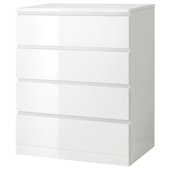 Комод MALM на 4 ящика IKEA 504.240.54 белый лак