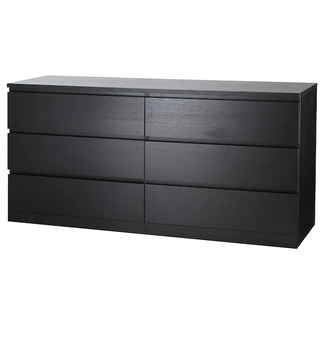 Комод MALM IKEA 604.035.79 черно-коричневый