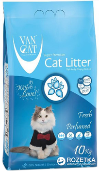 Наповнювач для котячого туалету Van Cat Super Premium Quality Fresh Бентонітовий грудкуючий 10 кг (12 л) (8699245857863)