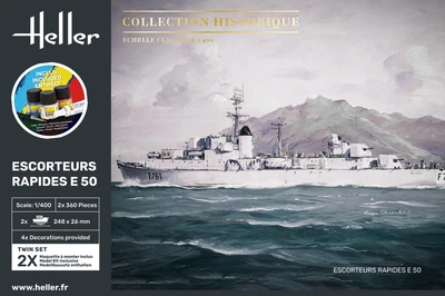 Сборная модель 1/400 судно Rapid Escorts E 50 - стартовый набор Heller 57093