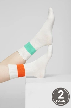 Шкарпетки жіночі Legs бавовняні SOCKS COTTON LINE 2пари 36-40(р) ORANGE/GREEN (G07)