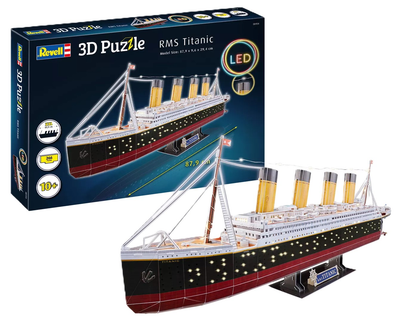 Puzzle 3D Revell RMS Titanic LED 266 elementów (4009803001548)