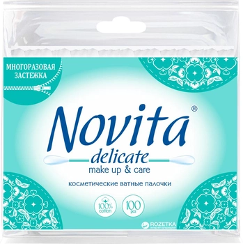 Упаковка ватных палочек Novita Delicate 6 пачек по 100 шт (4823071615906)