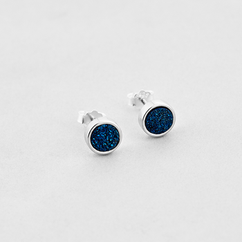 Срібні сережки Minimal 2373р-darkblue