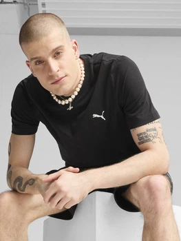 Футболка бавовняна довга чоловіча Puma Ess Small Logo Tee 68253801 M Black (4067983302268)