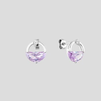 Срібні сережки Minimal 21122р-purple