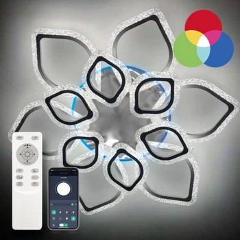 Світильник світлодіодний з пультом ДУ LUMINARIA AZALIA RGB 150W 12R APP CHROME/ICE 220V