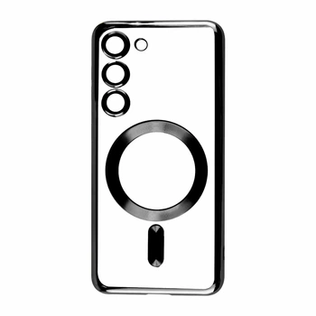 Чехол FIBRA Chrome Case With MagSafe for Samsung S25 Black с защитой камер