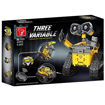 Конструктор QIHUI на радиоуправлении Wanzhi Building Blocks WALL-E Three Variable T4035, 632 деталей Желтый (1015-093-01)