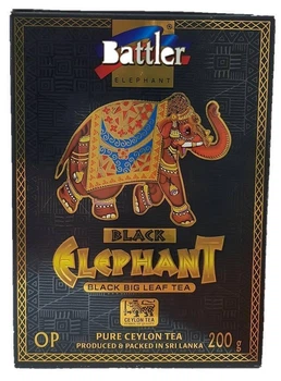 Черный цейлонский крупнолистовой чай Battler Черный Слон 200 грамм