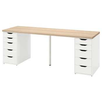 Стол LAGKAPTEN/ALEX IKEA 494.176.53 biały / bielony dąb