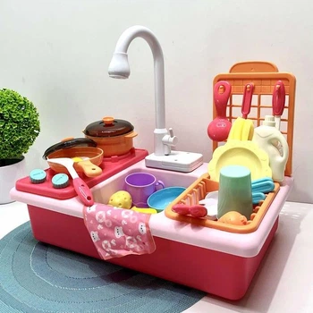 Кухня игрушечная мойка льется вода 29 предметов Limo Toy WD-T41
