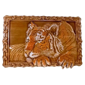 Панно деревянное резное Тигр 43×28×2,4 см