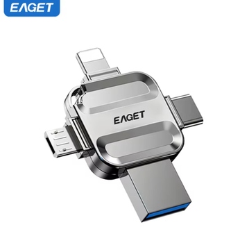 Флешка Адаптер для iPhone Android Eaget i71 USB-накопитель 64 gb 3.0 MicroUSB Type-C Apple Lightning 4 в 1