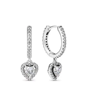 Серьги серебро Original стиль Pandora кольца хупы фианиты 1238