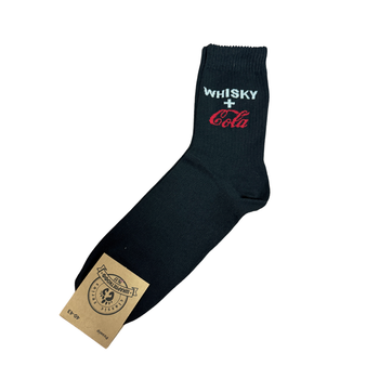 Носки с принтом приколом Whisky+Cola черные унисекс 40-45