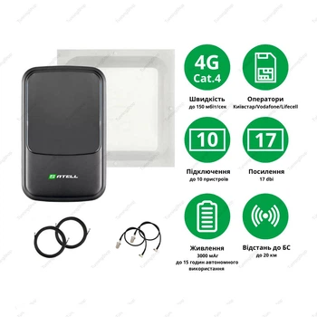4G комплект роутер Satell F3000 + антенна R-Net квадрат MIMO 2x17 Дб