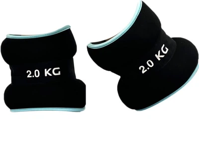 Утяжелители EasyFit 2 х 2 кг для ног и рук Черные с голубым (EF-1020-BL)