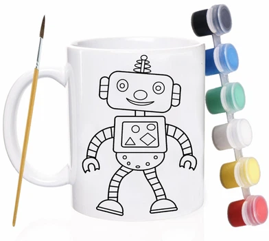Набор для детского творчества Happy birthday and Robot #01 / розмальовка для дітей / 330 мл біла