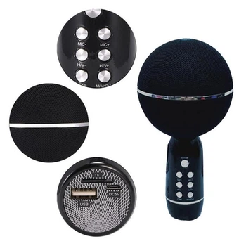 Аккумуляторный микрофон Bluetooth Yaso, беспроводной караоке микрофон с MP3-плеером, звуковыми эффектами и записью вокала Черный YSD-088