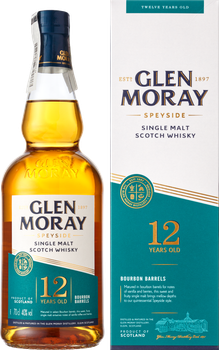 Віскі Glen Moray 12 yo 0.7 л 40% у подарунковій коробці (5010494506303)