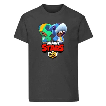 Футболка дитяча чорна з принтом Brawl Stars Бравл старс DM-3699 146 см