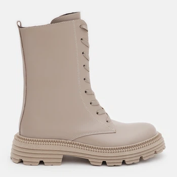 Женские демисезонные берцы кожаные высокие PARADIZE SHOES B-1538 36 23.5 см Бежевые (ROZ6501021866)