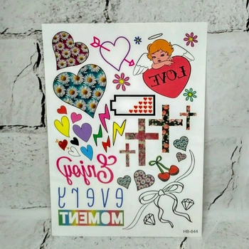 Переводные тату временные флеш татуировки Микс 15х21 cм HB-644
