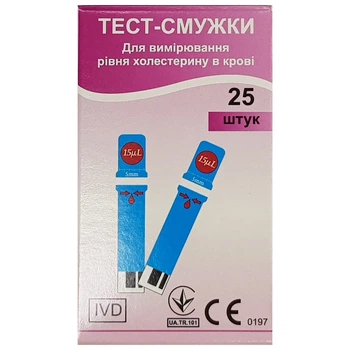 Тест-полоски EasyTouch для измерения уровня холестерина в крови, 25 шт.