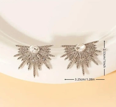 Сережки "Крила" зі стразами 2,53*3,25 см (EG0008)