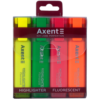 Маркер Highlighter 2537-A 1-5 мм клиноподібний набір 4х неонових 4063276207296