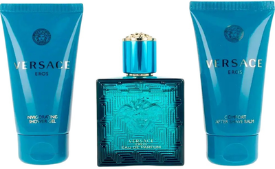 Zestaw męski Versace Eros Woda perfumowana 50 ml + Balsam po goleniu 50 ml + Żel pod prysznic 50 ml (8011003893621)