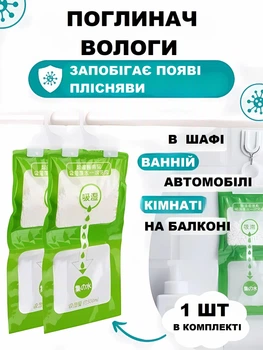 Влагопоглотитель от влажности, плесени и запахов подвесной, поглотитель влаги 1шт