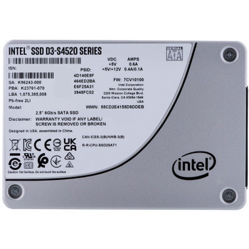SSD накопитель intel d3-s4520 7.68tb 2.5" (ssdsc2kb076tz01)