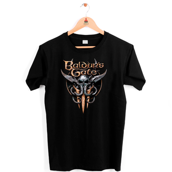 Футболка черная с оригинальным принтом для игромана Games "Baldur's Gate 3" Push IT ФП012696S