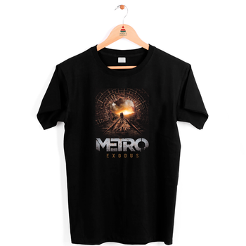 Футболка черная с оригинальным принтом для игромана Games "Метро Исход" Push IT XXL ФП012655XXL