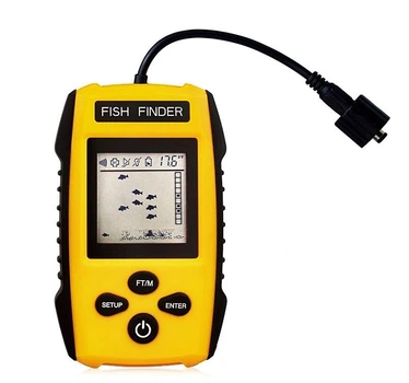 Эхолот Fish Finder 0.6-100м для летней и зимней рыбалки, портативный эхолот для рыбалки Желтый FF-77-BYellow