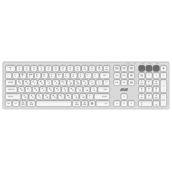 Клавіатура Wireless 2E KS270 WL/BT EN/UKR Silver/White (2E-KS270WBWH_UA)