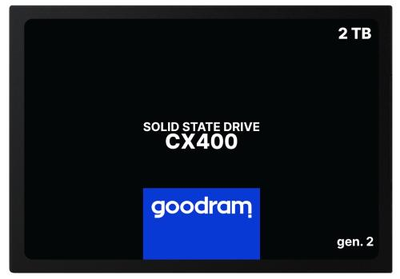 Твердотельный накопитель SSD 2Tb, Goodram CX400 (Gen.2), SATA3, 2.5", TLC 3D, 550/500 МБ/с (SSDPR-CX400-02T-G2)