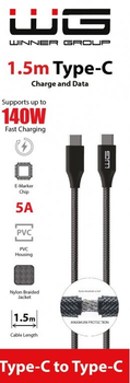 Кабель Winner Group USB Type-C - USB Type-C 140 W 1.5 м Black (8591194117916)