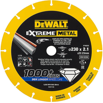 Диск алмазный DeWALT Extreme Metal 230х22.23 (DT40255)